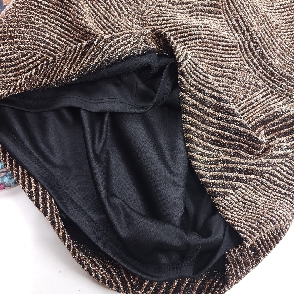 Vince Camuto Gold Black Shimmer Sheath Dress NWT Sz 8 - Picture 5 of 14